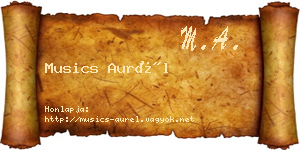 Musics Aurél névjegykártya